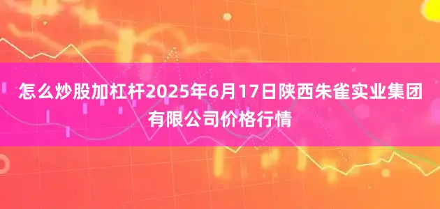 怎么炒股加杠杆2025年6月17日陕西朱雀实业集团有限公司价格行情