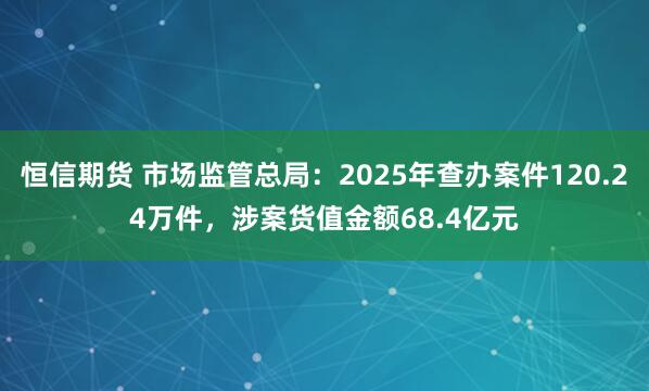 恒信期货 市场监管总局：2025年查办案件120.24万件，涉案货值金额68.4亿元